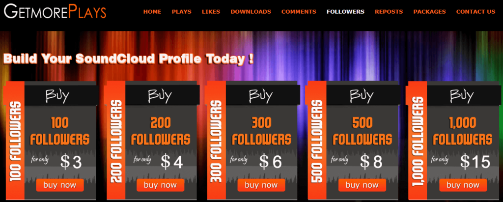 Getmoreplays followers servce page