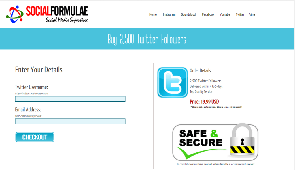 Social Formulae Buy 2500 Twitter followers